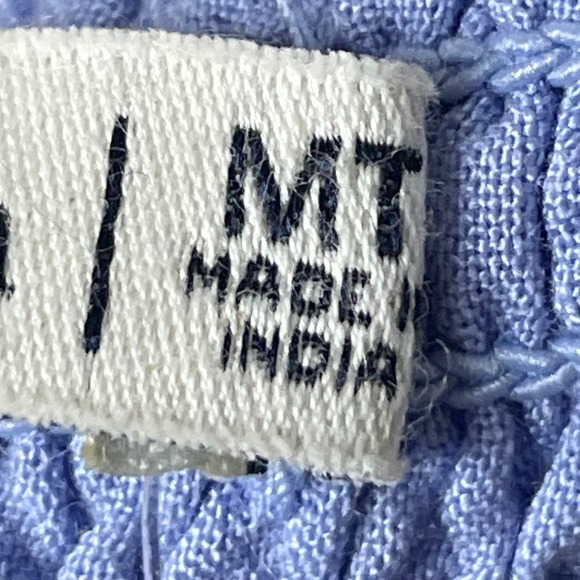 NWT Abercrombie & Fitch Blue Milkmaid Coquette Midi Dress M Tall Romantic - Picture 7 of 9